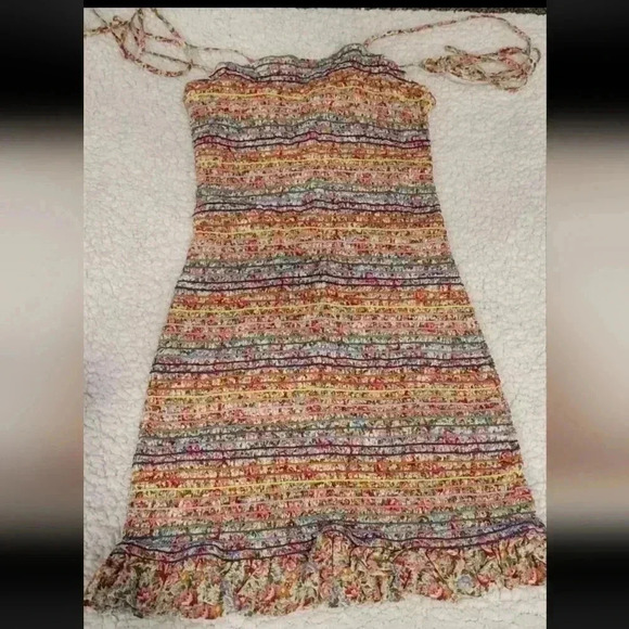 Pink Lily Bodycon Rainbow Scrunch Mini Dress, size medium - Picture 2 of 8